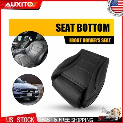 Driver Bottom Leather Seat Cover For 2015-2021 Mercedes Benz C300 Sedan Black H - Image 1 of 4