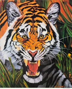 Hudson Orange and Black Tiger Poster 25.5x21 in - Picture 1 of 1