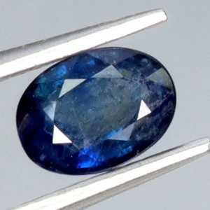 Piedra preciosa Madagascar de zafiro azul rico con tapa natural de corte ovalado de 1,36 quilates 7x5 mm - Imagen 1 de 14