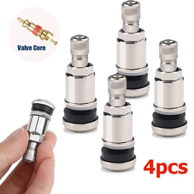 4x Metallventile Felgenventile Silber Ventil Felgen Alufelgen 11,3mm Alu,Kupfer - Image 1 of 4