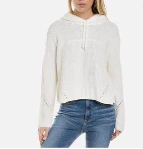 Suéter Rag & Bone Mujer Mediano Blanco Acanalado Sudadera con Capucha Algodón Orgánico Pullover - Imagen 1 de 12