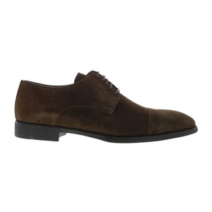 Di Bianco SC538 Mens Brown Suede Lace Up Oxfords & Lace Ups Cap Toe Shoes - Picture 1 of 8