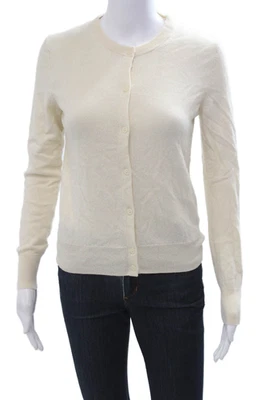 Uniqlo Womens Cashmere Button Crew Neck Cardigan Beige Long Sleeve Size S - Image 1 of 4