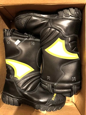 GLOBE SUPREME 14" PULL-ON LEATHER FIREFIGHTER  BOOTS - NEW IN BOX - 10W - BLACK - Image 1 of 4