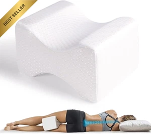 Memory Foam Knee Leg Pillow for Side Sleepers Pregnancy Hip Sciatica Pain Relief - Picture 1 of 12