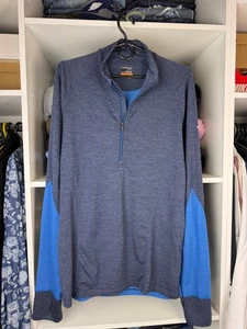 Rompighiaccio Uomo Merino Bodyfit Zona 1/2 Zip Pullover Leggero Taglia M - Foto 1 di 21