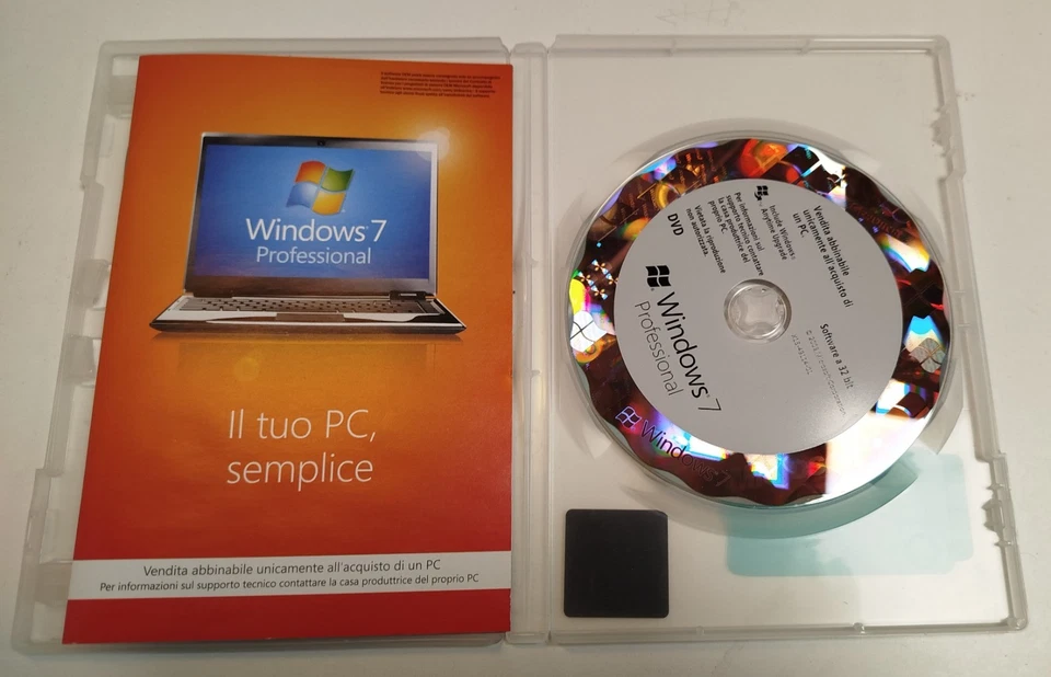 Windows 7 Professional 32 bit DVD in italiano con custodia - Immagine 1 di 4