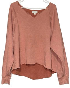 Aerie Burnt Orange Raw Hem Oversized Sweatshirt Damen Gr. S - Bild 1 von 5