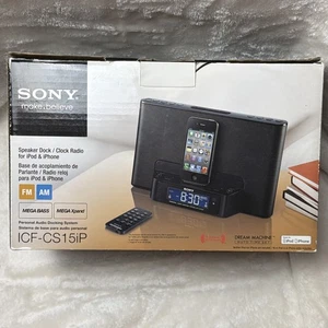 SONY Dream Machine ICF-CS15ip iPod & iPhone Dock & AM/FM Clock Radio New In Box - Picture 1 of 21