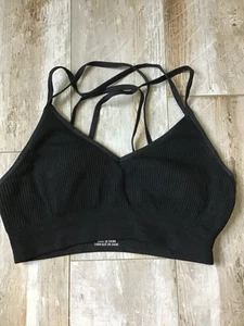 Aerie Ribbed Bralette Black - Light Padding- Size small - Picture 1 of 3