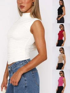 Lightweight High Neck Sleeveless Top for Women Perfect for Summer Days - Picture 1 of 63