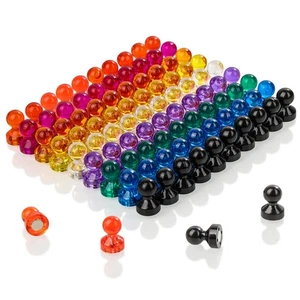 90 PCS Colorful Strong Magnetic Push Pin Magnets 9 Assorted Mixed Color - Picture 1 of 7