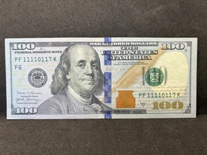 Serie 2017A US Hundert Dollar Schein Note 100 $ Atlanta Cool # PF 11110117 K - Bild 1 von 4