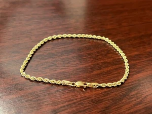 10K Yellow Gold Michael Anthony Rope Bracelet 7.25" 1.0 Grams - Picture 1 of 3