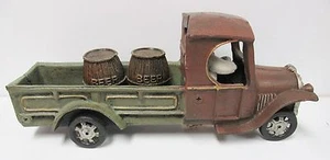 LOT Vintage(c1998) Cast Iron Beer Truck w/Boyds Mini Mohair Rabbit & Beer Book - Picture 1 of 10
