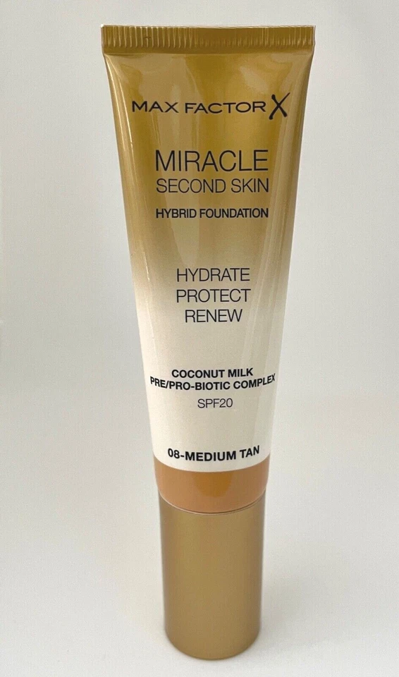 Max Factor Miracle Second Skin Hybrid Foundation, 30ml - 08 Medium Tan - Bild 1 von 1