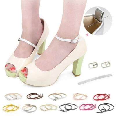 2x Detachable Leather Shoe Straps Band Shoelace for Holding Loose High Heeled - Image 1 of 4