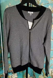 Maglione bombardiere Croft & Barrow Chevron nuovo con etichette, taglia XL, vendita al dettaglio $48,00 - Foto 1 di 2