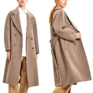 $269 NWT NAP Loungewear XS Coat Hailey Double Face Tie Waist Merino Wool DB - Picture 1 of 10