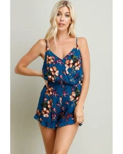 Summer Styling Floral Print Romper in Blue - Picture 1 of 4
