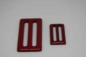 Fibbia per cintura donna rossa, plastica, Italia 2 pezzi - Foto 1 di 1