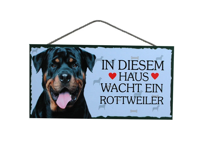 Türschild Rottweiler, Tierschild Hund aus Holz, Holzschild, deutsche Herstellung - Bild 1 von 1