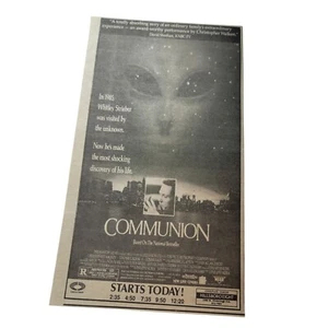 Vtg 1989 Communion Movie Times Print AD Christopher Walken Alien Encounter 80's - Picture 1 of 1