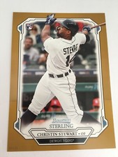 2019 Bowman Sterling Jumbo 5x7 Christin Stewart Tigers RC 56 Gold 01/10