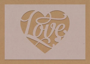 Shabby Chic Love Heart Stencil A6 - A3 Valentines craft decorating - Picture 1 of 1