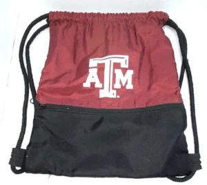 Texas A&M Drawstring Backpack (13.5" x 16.5") Maroon & Black B*J - Picture 1 of 3