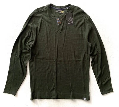 Camisa Solaris botão térmico Henley manga longa verde 100% algodão GG - Imagem 1 de 3