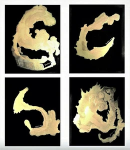 PAINTINGS, 'GOLD/BLACK SERIES' ,14&24K PAINT,OIL,ABST ART DECO,CANVAS,FREE SHIP - Picture 1 of 8