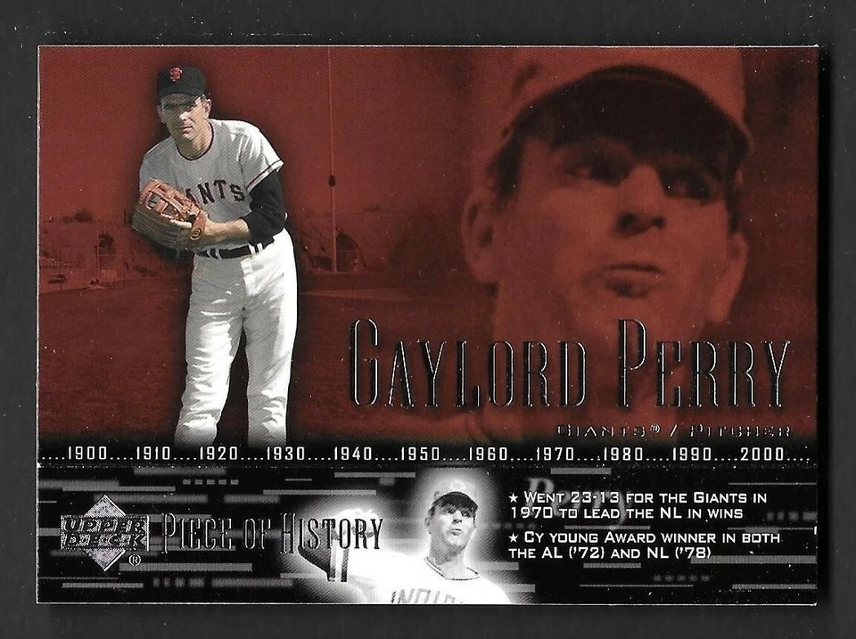 2002 UD Piece of History #71 Gaylord Perry San Francisco Giants HOF - Image 1 of 1