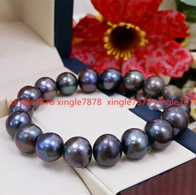 Brazalete Genuino de Perlas Cultivadas de Agua Dulce Blanco Rosa Natural 9-10mm 7.5" Foto 1 de 4