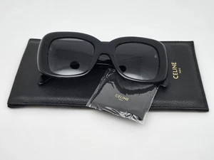 Celine CL41433/S 807 Black Frame Grey Gradient Lens Oversized Sunglasses w/ Case - Picture 1 of 16