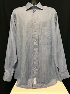 Paul Frederick Shirt Mens XXLT Tall Blue Sport Shirt Finest Long Sleeves - Picture 1 of 7