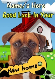 Boxer Dog New Home Moving Card PID24 A5 Personalised Greeting Card - Picture 1 of 1