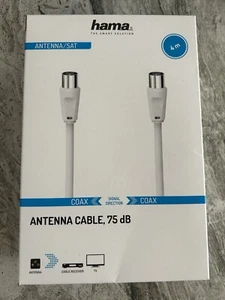 Hama 4m Antenna Cable 75 dB COAX to COAX White Double Shielding - Picture 1 of 3