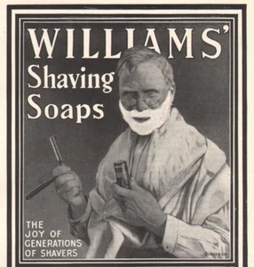 Williams' Shaving Soaps Man Straight Razor Lather 1905 Antique Print Ad - Picture 1 of 2