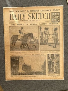 PRINCE EDWARD ORDER BUFFALOES NEWSPAPER DAILY SKETCH 29th OCTOBER 1928 VINTAGE - Picture 1 of 1