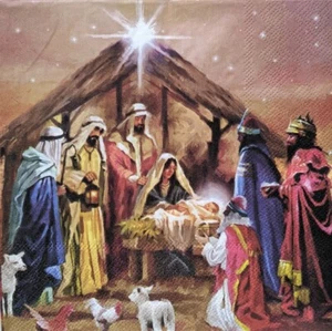 Miracle of Bethlehem Nativity - Luncheon Size Paper Napkins Pack Of 20 - Picture 1 of 2