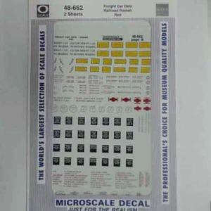 Calcomanías a escala O a microescala: DATOS, VAGÓN DE CARGA FERROCARRIL ROJO ROMANO - Imagen 1 de 1