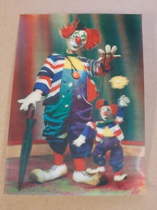 Cartolina d'epoca lenticolare 3D CLOWN, basata sui cartoni animati, URSS, sovietica, 1988 - Foto 1 di 2