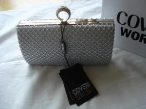 borsa gioiello Coveri strass nuova clutch rigida pochette catena cerimonia - Foto 1 di 4