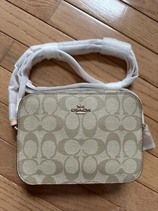 Coach Mini Camera Signature Crossbody Bag In Light Khaki/Faded Blush **NWT** - Picture 1 of 5