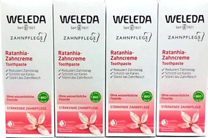 4 x Weleda Ratanhia Zahncreme Zahnpasta 75ml ganz frisch nicht überlagert - Bild 1 von 1