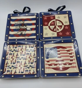 4er Set MWW Markt Americana Feier 4,5" Mini Teller Patriotische Friedensflagge - Bild 1 von 22