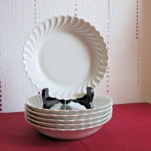 12 Teller Suppen- Porzellan Limoge haviland Modell Torse Weiß Ø 19 - Bild 1 von 8