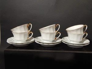 VINTAGE PREZIOSO SERVIZIO 6 TAZZE TE' PORCELLANA BIANCA FURSTENBERG STILE IMPERO - Imagen 1 de 16