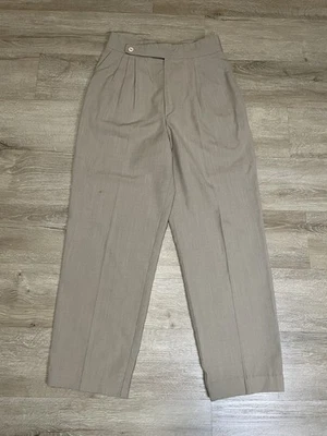 VTG Fundamental Things Pants Womens Sz 10 Beige Pleated Wide Leg Trouser - Image 1 of 4